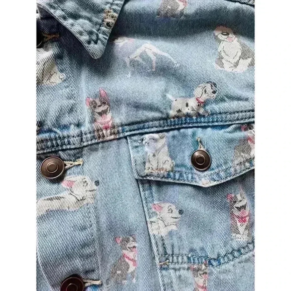 Women's Disney Store Oh My Disney Dog Dalmatian Jean Denim Jacket Size XS - Picture 3 of 6